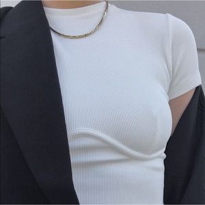 White Boob Underwire / Lining Crop Top